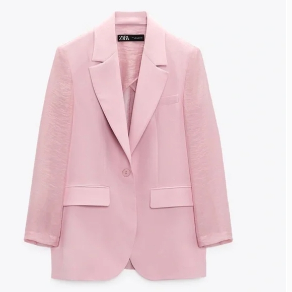 ZARA Chic & Timeless Pink Blazer Size L - Picture 6 of 10